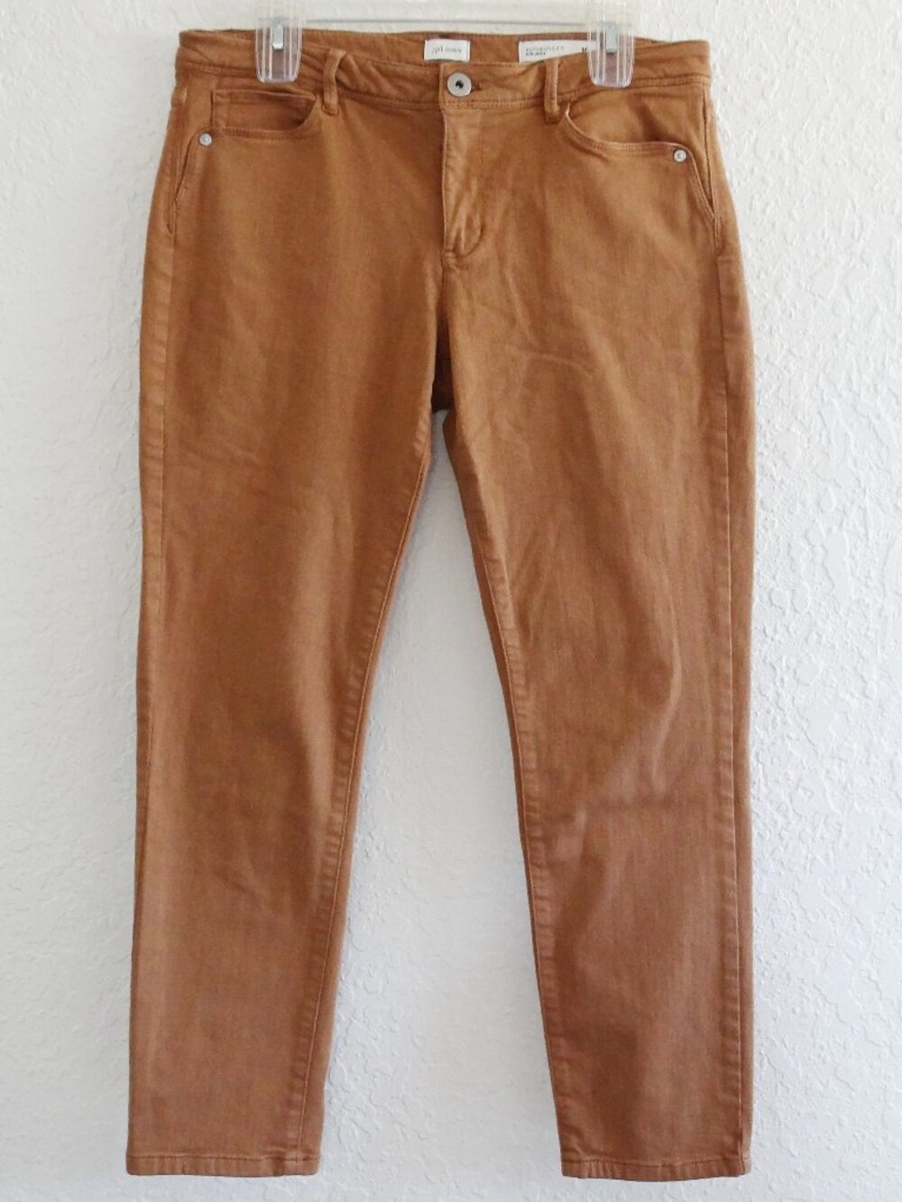 J. JILL Denim Women's 10 Petite Authentic Fit Slim Ankle Pants Brown Mid Rise